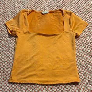 Square Neck Short Sleeve Tee in Orange